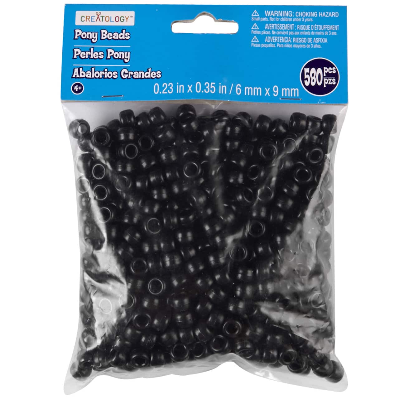 12 Packs: 580 ct. (6,960 total) Opaque Pony Beads by Creatology™, 6mm x 9mm